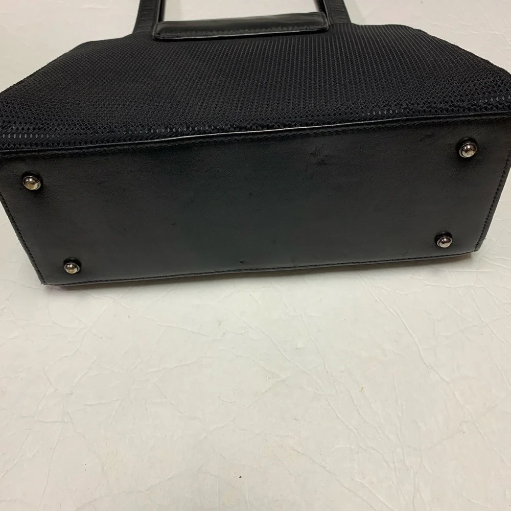 Womens Donald Pliner Black Satchel Leather/fabric Bag